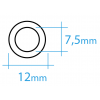 Tubo aluminio redondo 12 x 7,5mm (por metro)